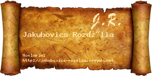 Jakubovics Rozália névjegykártya