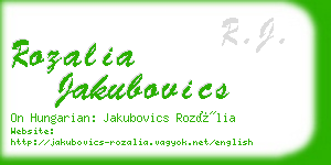 rozalia jakubovics business card